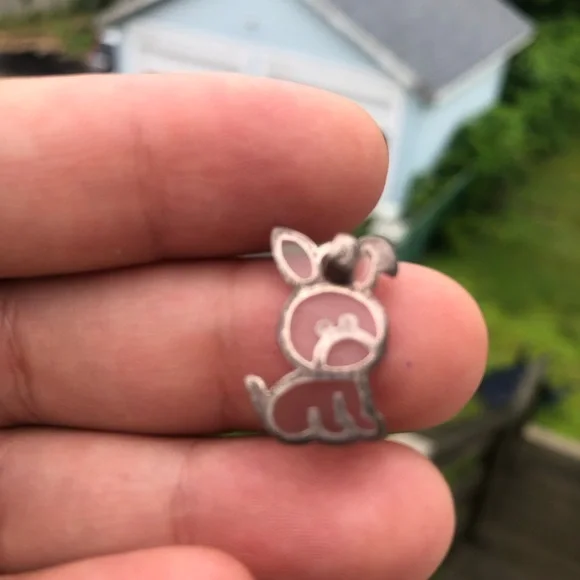 Silver Bunny/Dog? Charm Sterling Silver Charm/Pendant - Picture 9 of 13